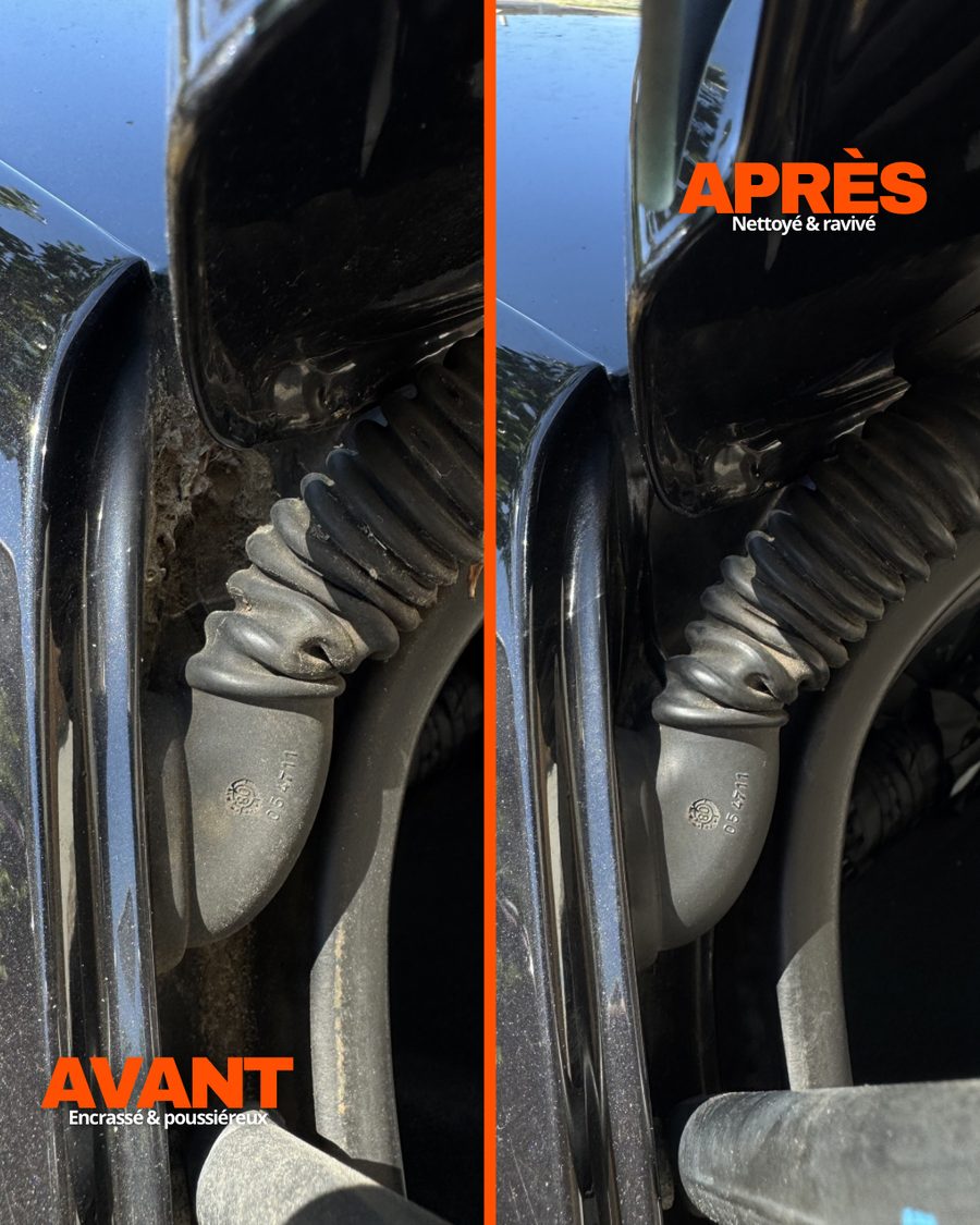 Avant après nettoyage joint et seuil de coffre
